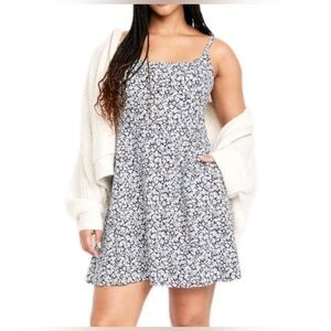 NWT Old Navy Fit & Flare Cami Mini Dress Size XL-Tall Floral Blue White